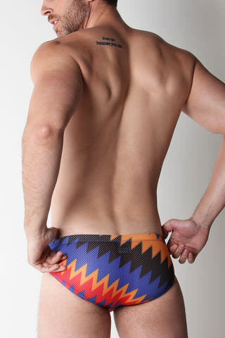 Timoteo TMS163 Fiesta Mesh ZigZag Low Rise Swim Brief