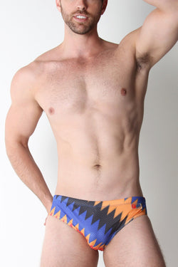 Timoteo TMS163 Fiesta Mesh ZigZag Low Rise Swim Brief thumbnail 2