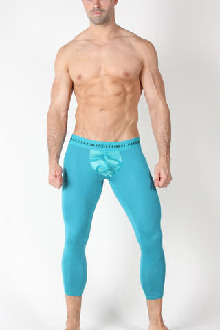 Timoteo Turquoise Aero Sport 2.0 Compression Legging Pant