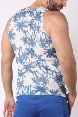 Timoteo White Coral Sand Mesh Tank Top thumbnail 3