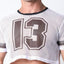 Timoteo White Halfback Mesh Crop Top