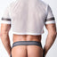 Timoteo White Halfback Mesh Crop Top