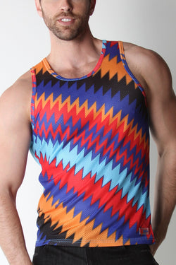 Timoteo ZigZag Fiesta Mesh Tank Top thumbnail 2