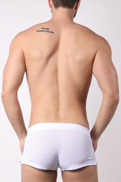Timteo Solid White Pool Party Mesh Short w/ Jockstrap thumbnail 3