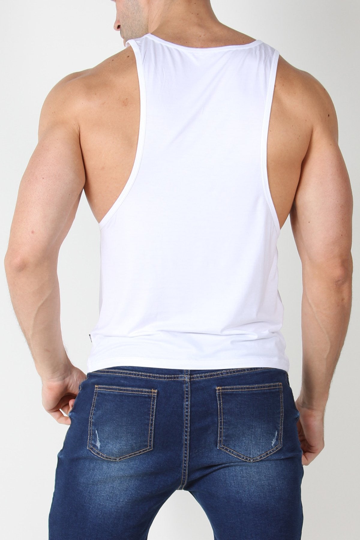 Timteo White Calypso Solid Tank Top