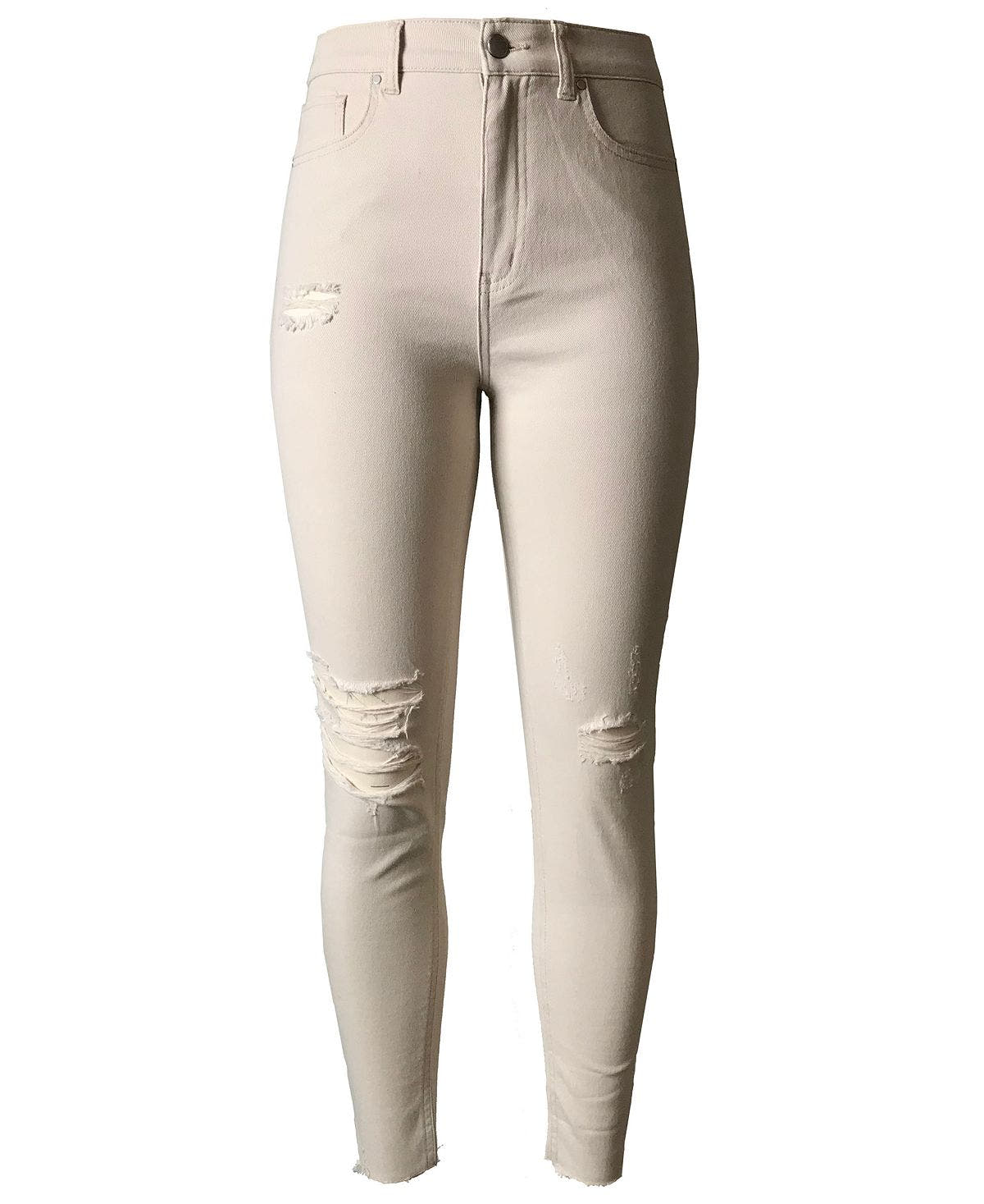 Tinseltown Juniors' Ripped Mom Jeans Blush