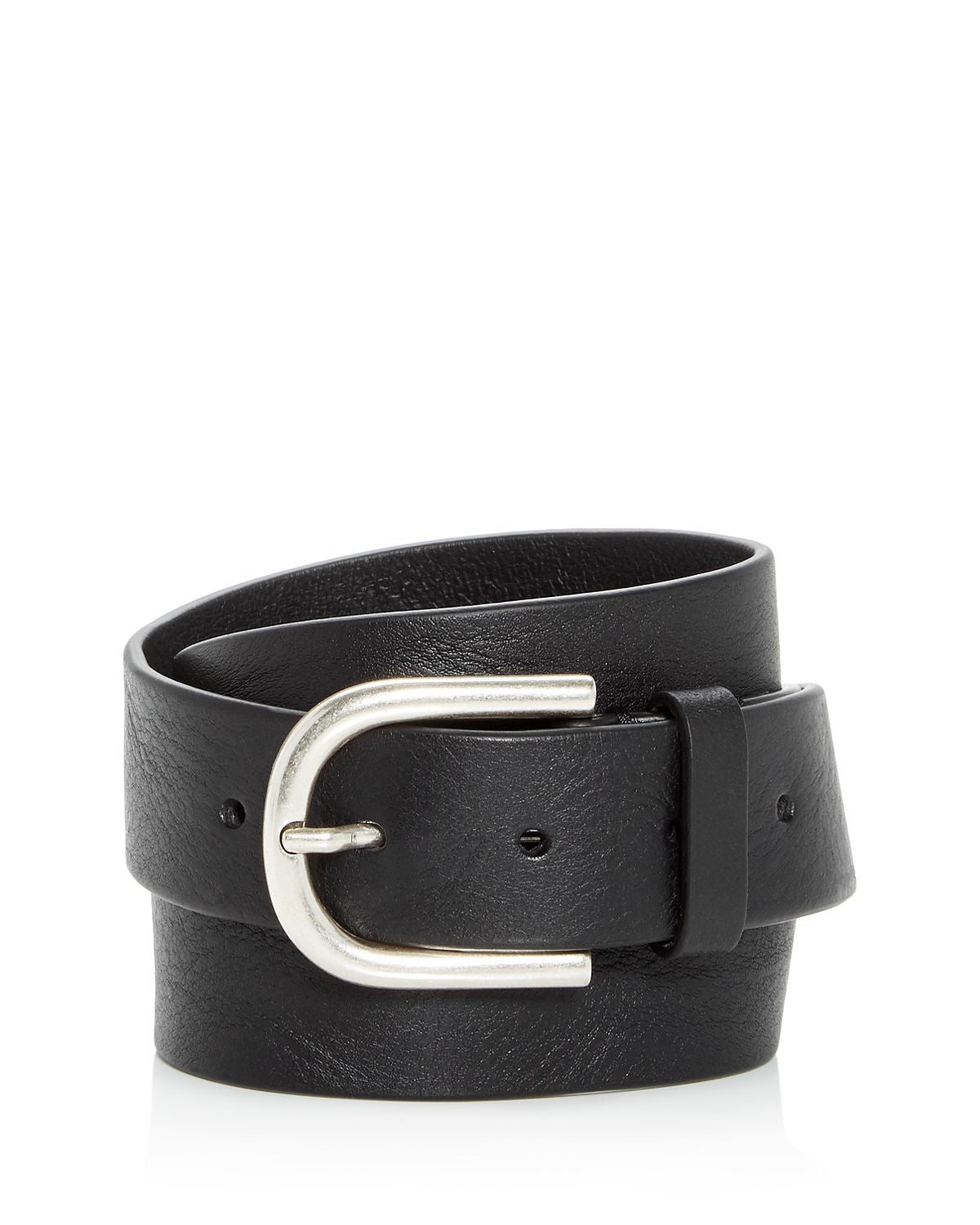 To Boot New York Burnished Buckle Leather Belt Black