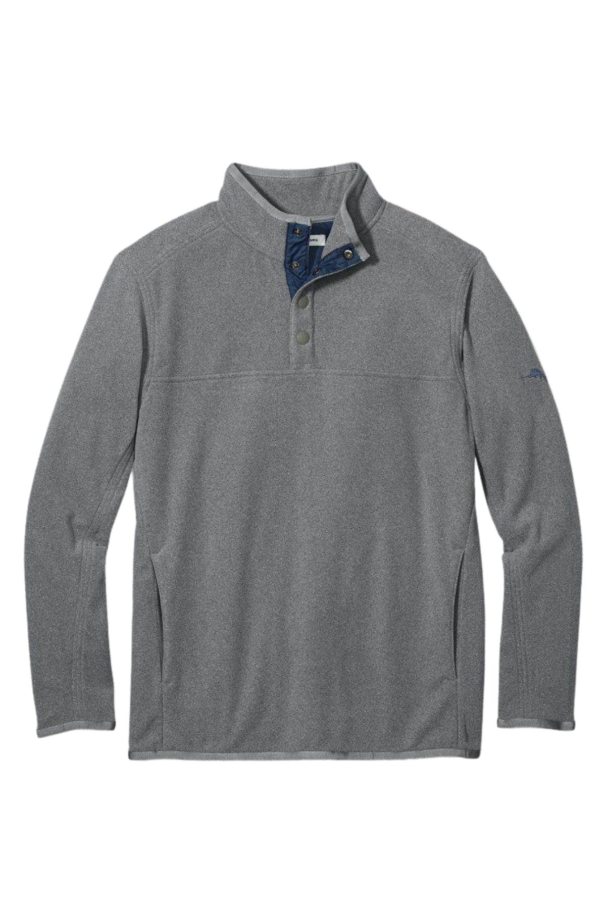 Tommy Bahama Charcoal Heather Fleece Of Mind Pullover