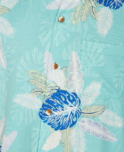 Tommy Bahama Coastal Gardens Classic-fit Tropical Print Silk Camp Shirt Kohala Teal thumbnail 3