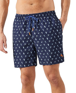 Tommy Bahama Naples Tipsy Toss Cocktail Print 6" Boardshorts Ocean Deep thumbnail 1