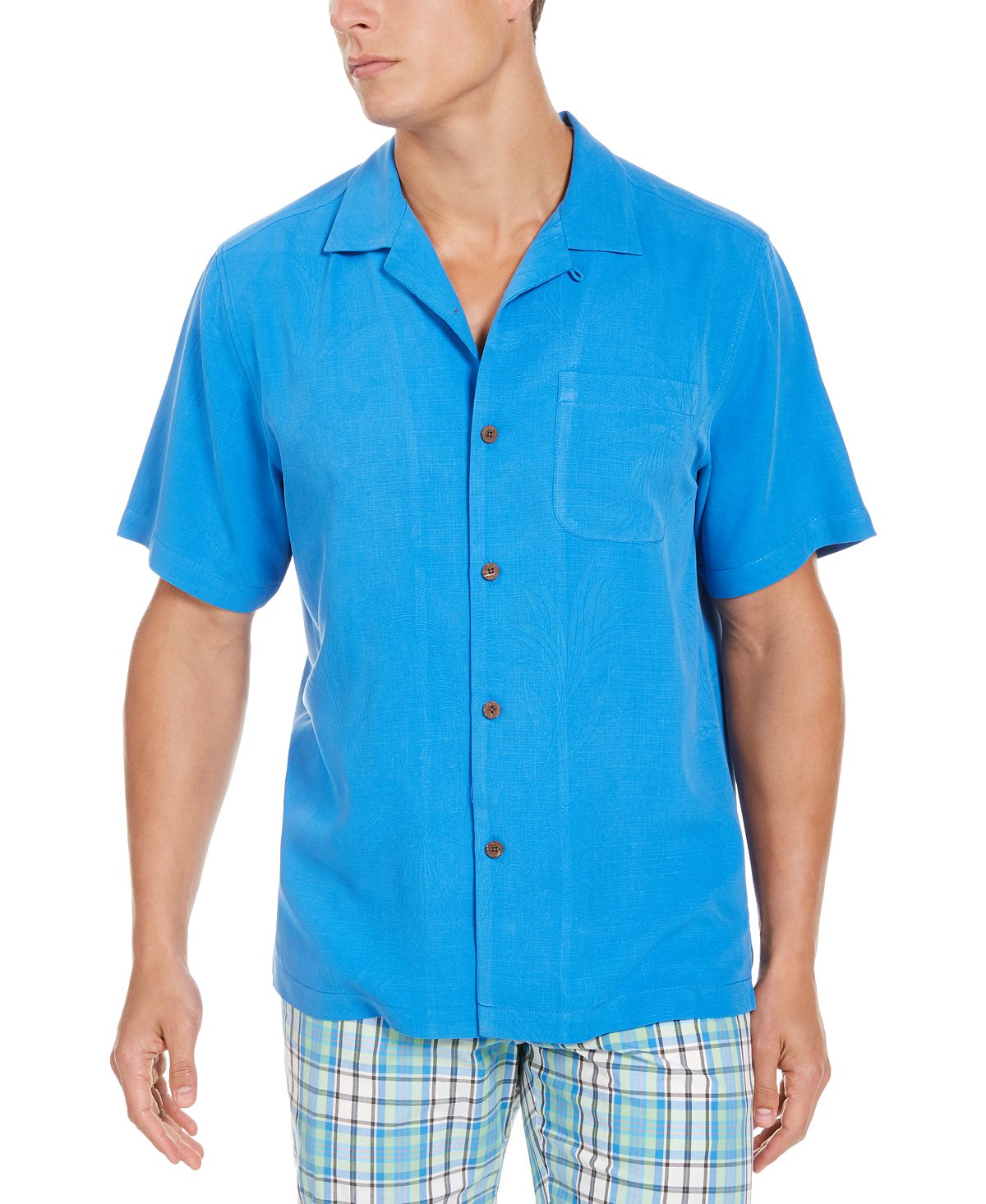 Tommy Bahama Weekend Tropics Silk Shirt Seven Seas Blue