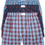 Tommy Hilfiger 3 Pack Woven Cotton Boxers Blue/Red Assorted