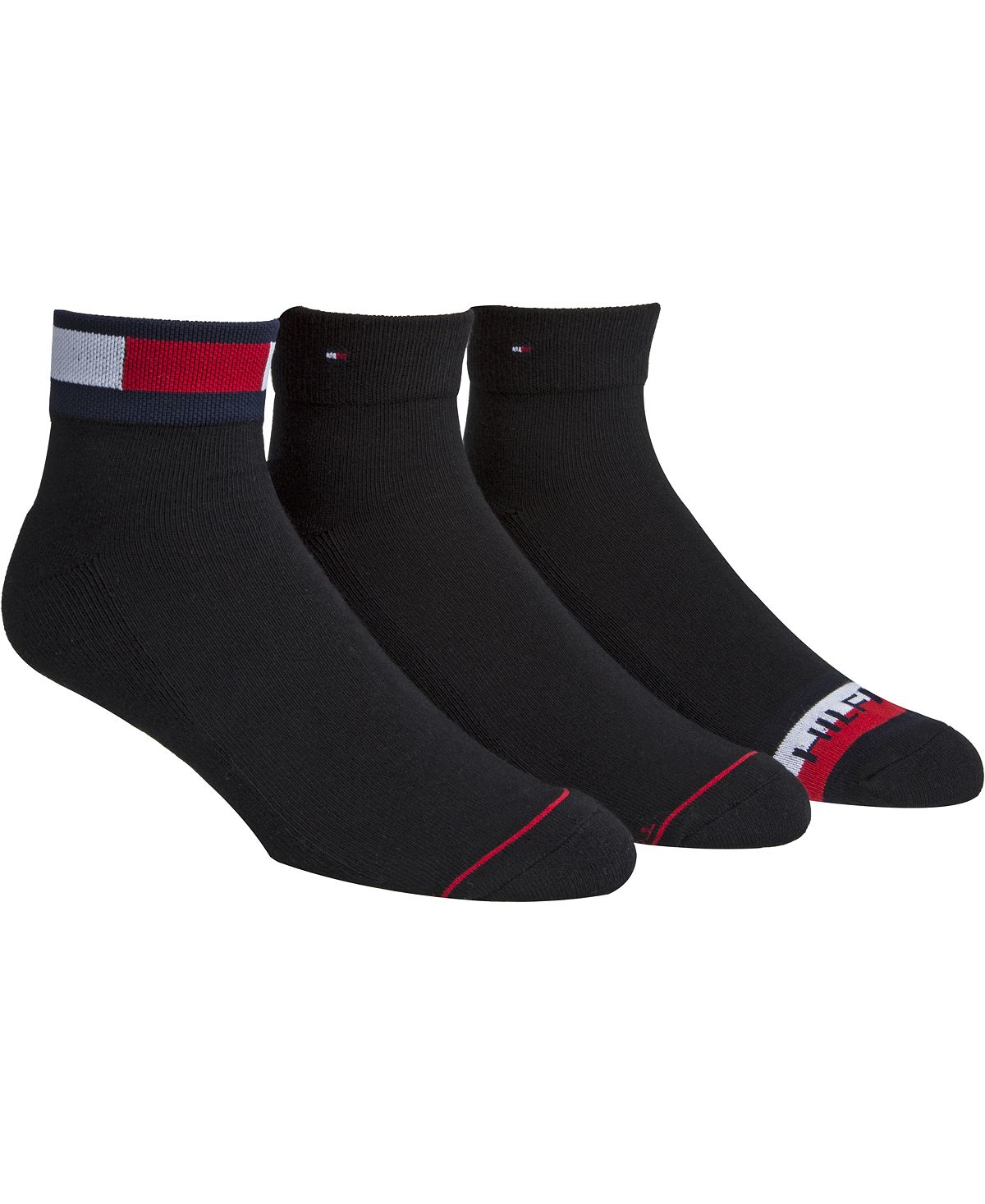 Tommy Hilfiger 3-pk. Quarter Socks Black