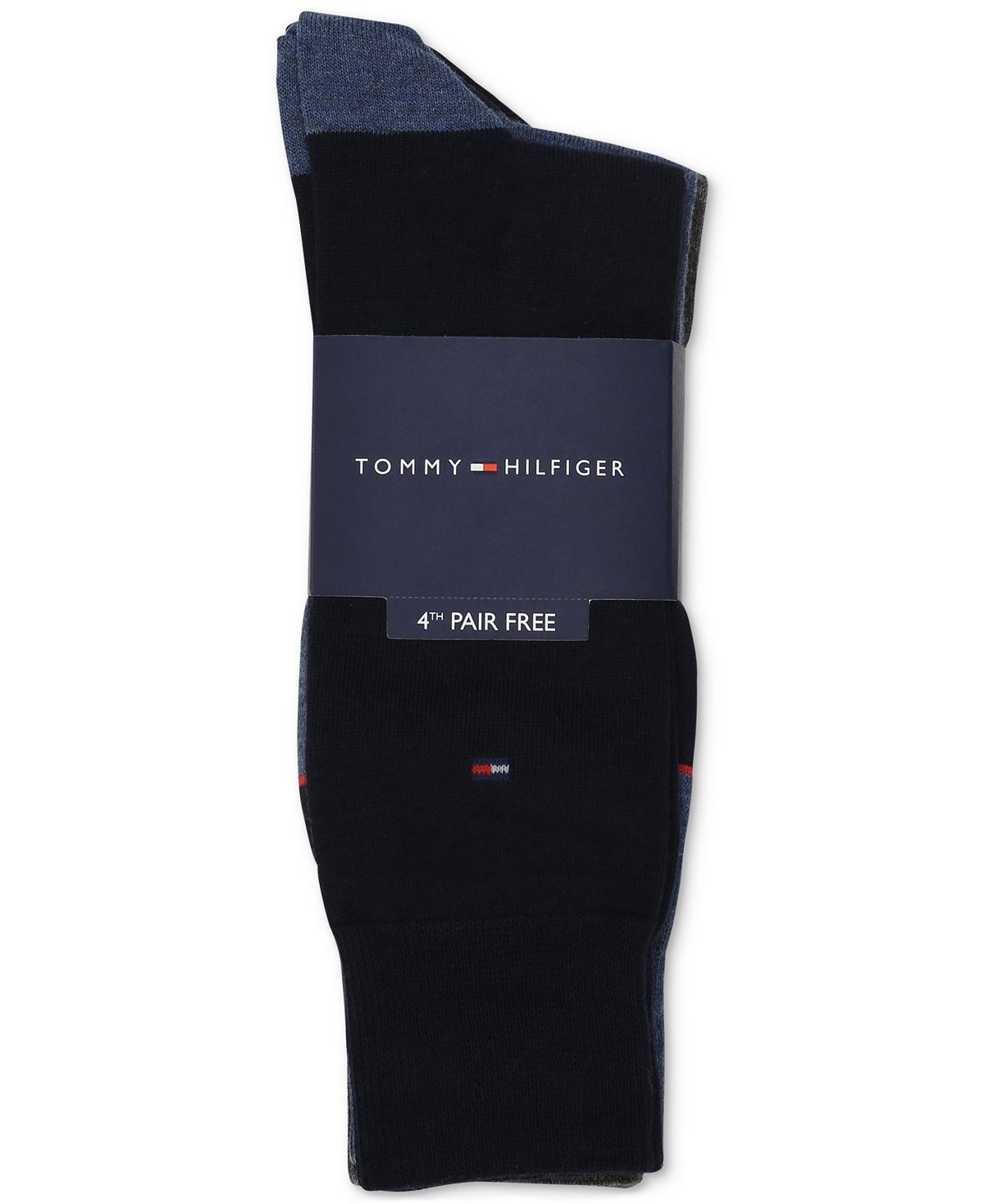 Tommy Hilfiger 4-pack Bonus Heel-toe Dress Socks Navy/Denim/Charcoal