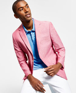 Tommy Hilfiger Abstract Stripe Modern-fit Chambray Blazer Red thumbnail 4