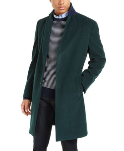 Tommy Hilfiger Addison Wool-blend Trim Fit Overcoat Forest Green thumbnail 1