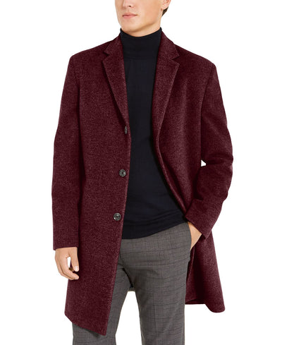 Tommy Hilfiger Addison Wool-blend Trim Fit Overcoat Red
