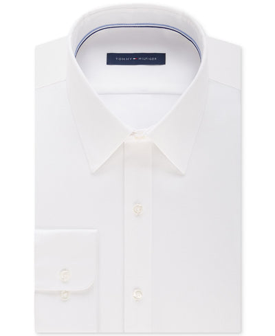 Tommy Hilfiger Athletic Fit Performance Stretch Th Flex Collar Dress Shirt White