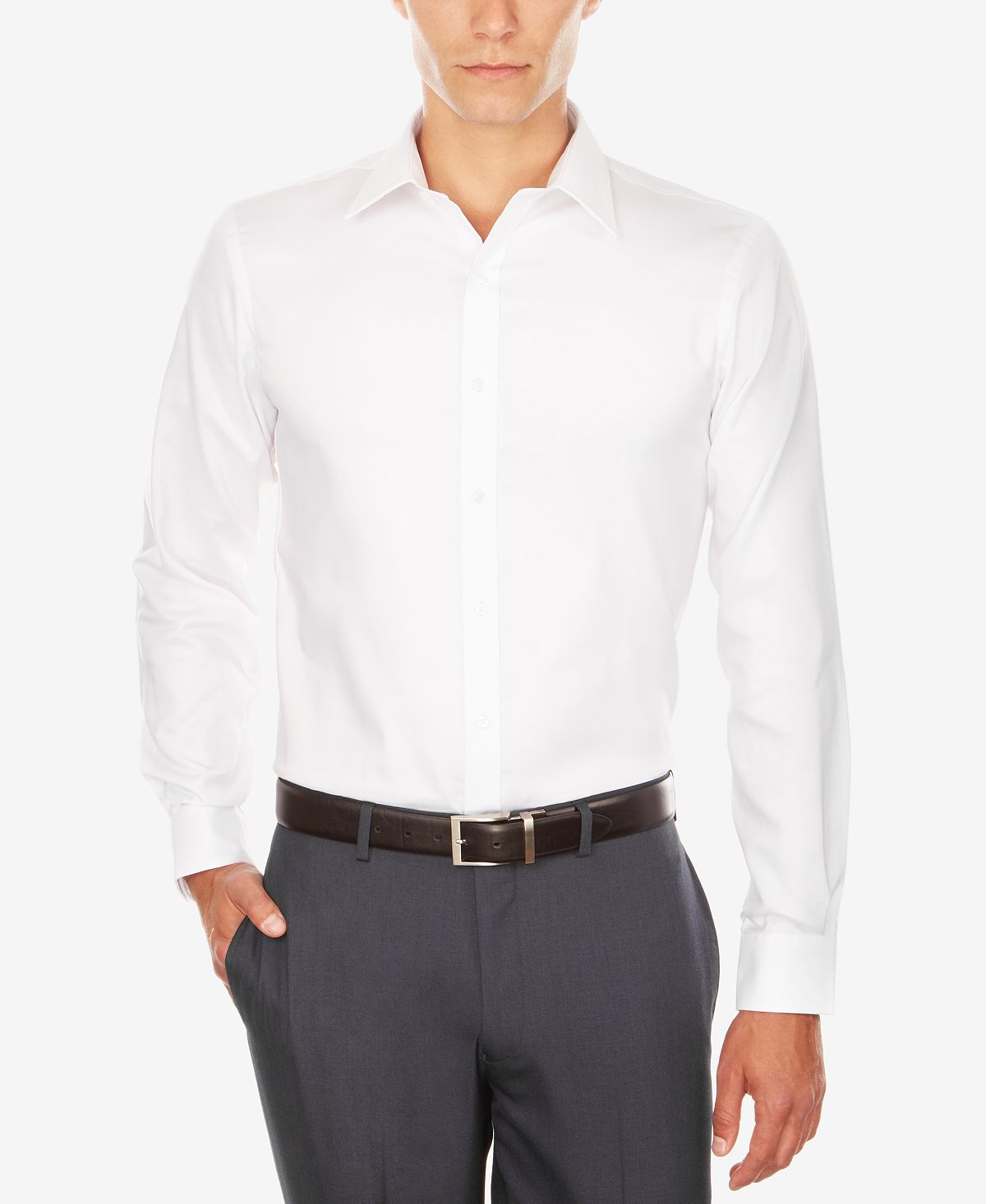Tommy Hilfiger Athletic Fit Performance Stretch Th Flex Collar Dress Shirt White