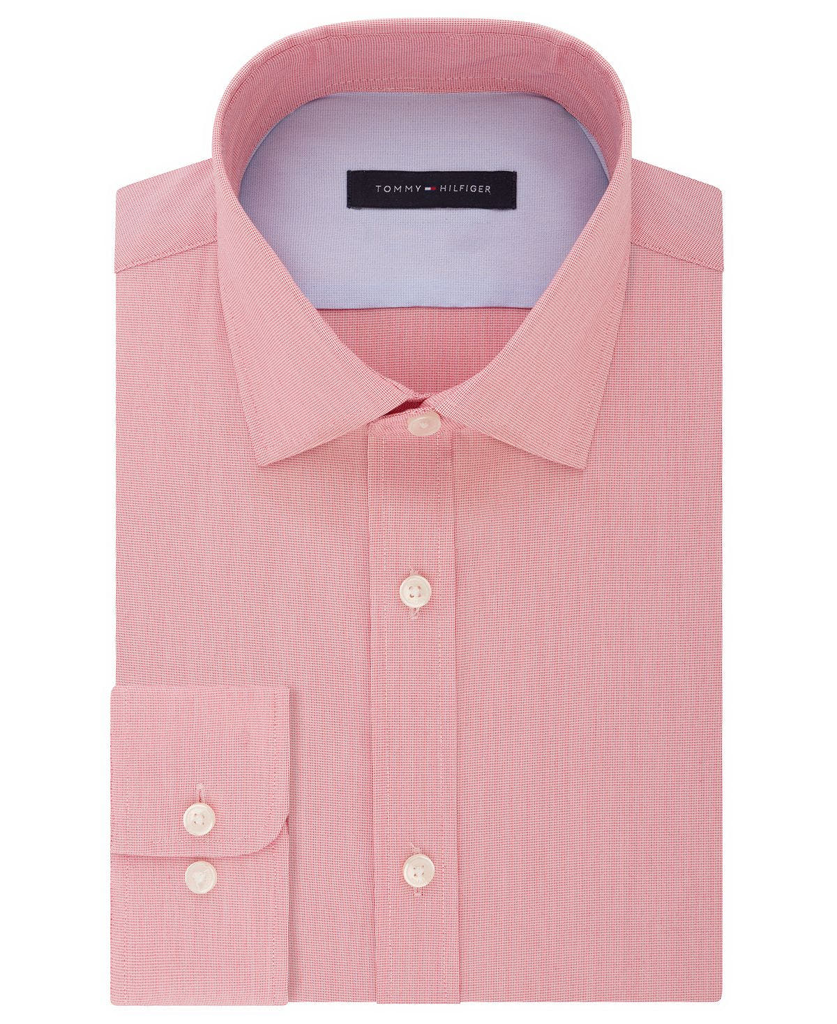 Tommy Hilfiger Athletic-fit Moisture-wicking Flex Performance Dress Shirt Red
