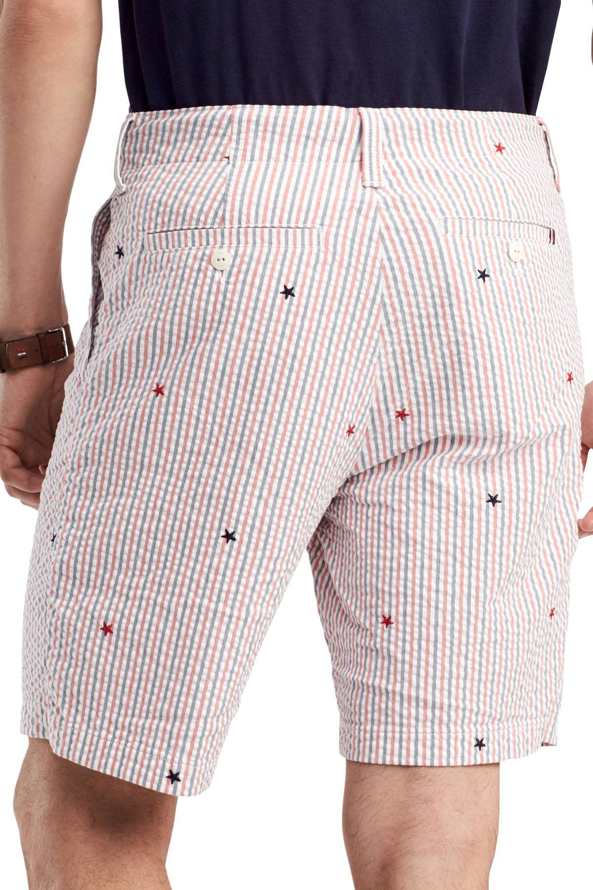 Tommy Hilfiger Baked-Apple Seersucker Stars/Stripes Short