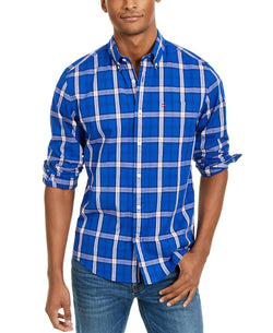 Tommy Hilfiger Ballard Stretch Plaid Shirt Surf The Web Blue thumbnail 1