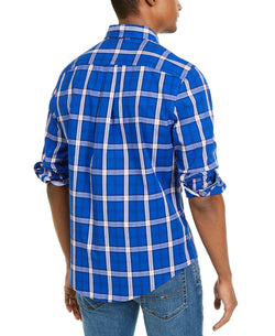 Tommy Hilfiger Ballard Stretch Plaid Shirt Surf The Web Blue thumbnail 3