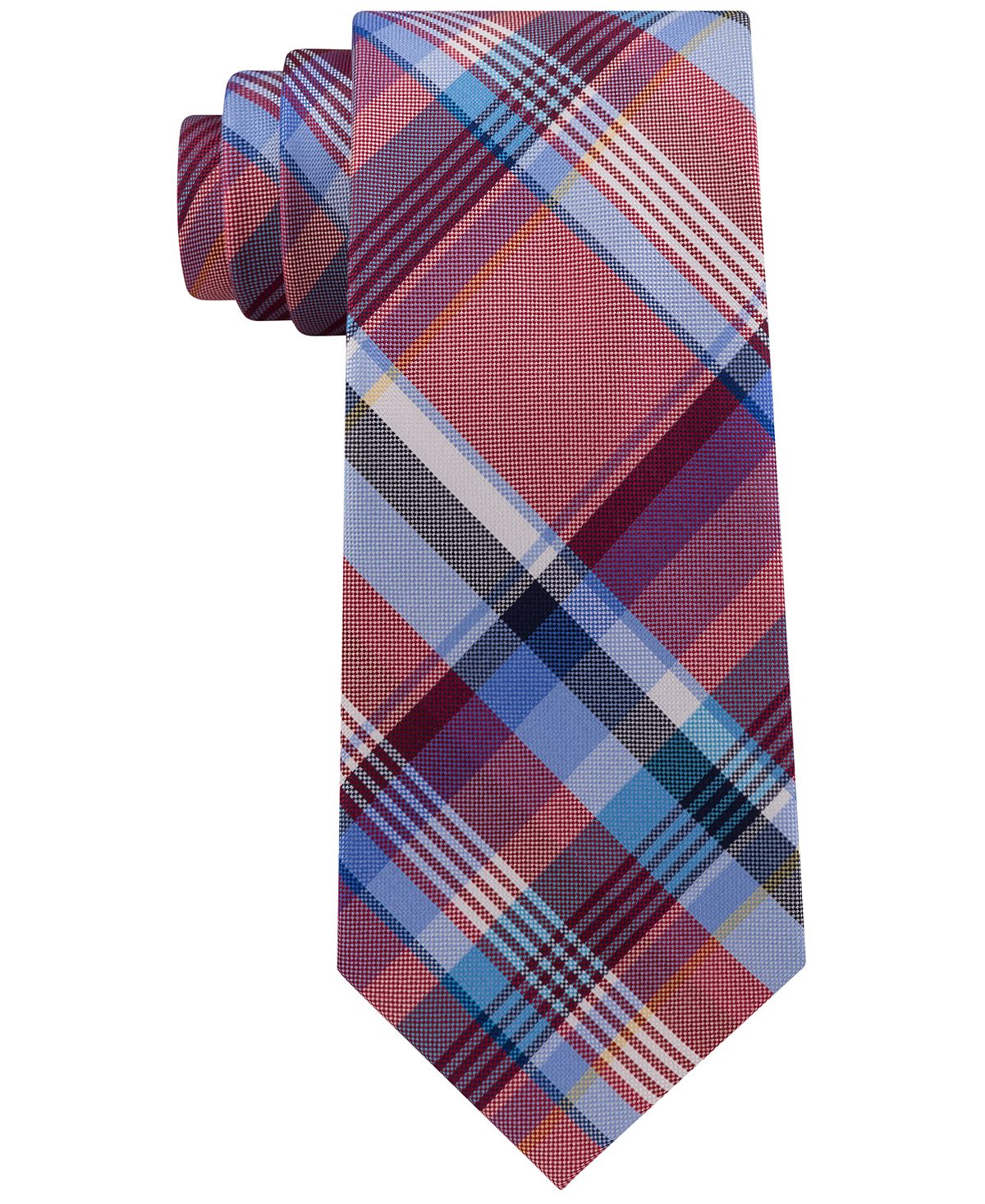 Tommy Hilfiger Barbecue Plaid Silk Tie Red