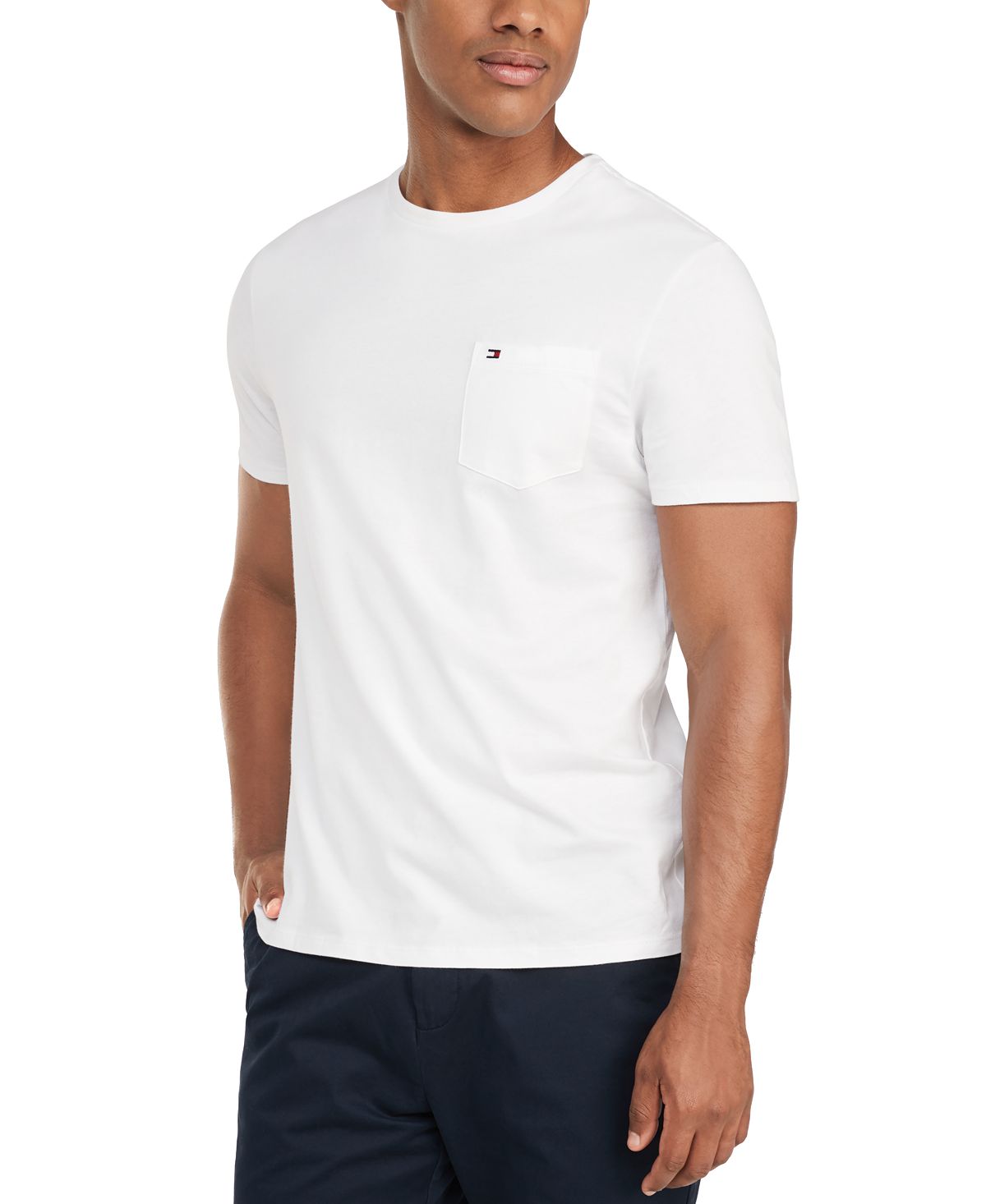 Tommy Hilfiger Big & Tall Tommy Crew Neck Pocket T-shirt Bright White