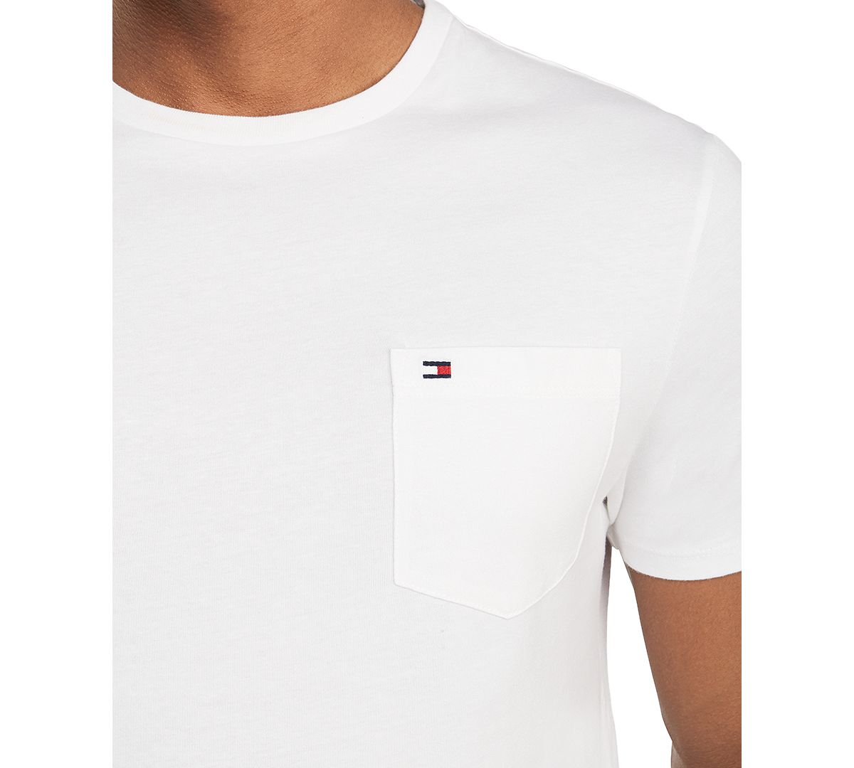 Tommy Hilfiger Big & Tall Tommy Crew Neck Pocket T-shirt Bright White