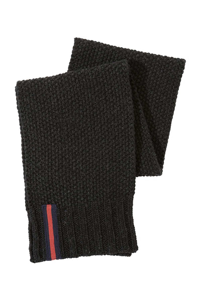 Tommy Hilfiger Black-Heather Moss-Stitch Knit Signature Muffler Scarf