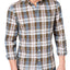 Tommy Hilfiger Blue/Brown Plaid Custom-Fit Shirt