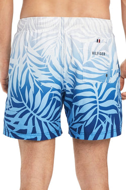 Tommy Hilfiger Blue Ombre Leaf-Print 6.5" Swim Trunk thumbnail 3