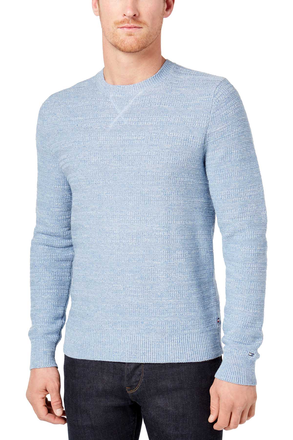 Tommy Hilfiger Blue Textured Stripe Knit Sweater