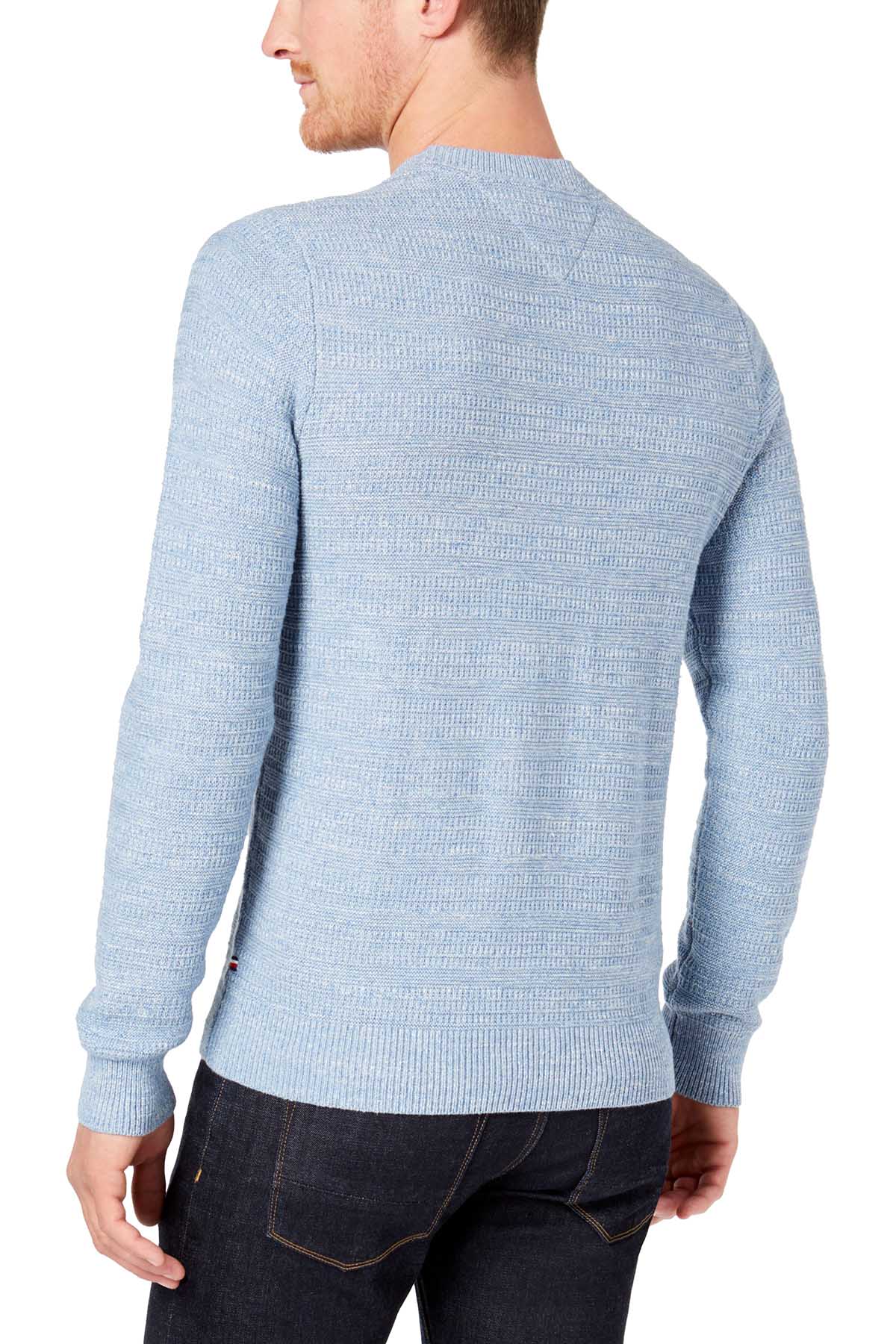 Tommy Hilfiger Blue Textured Stripe Knit Sweater