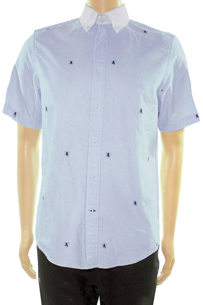 Tommy Hilfiger Celestial-Blue Marco Embroidered Crest Shirt