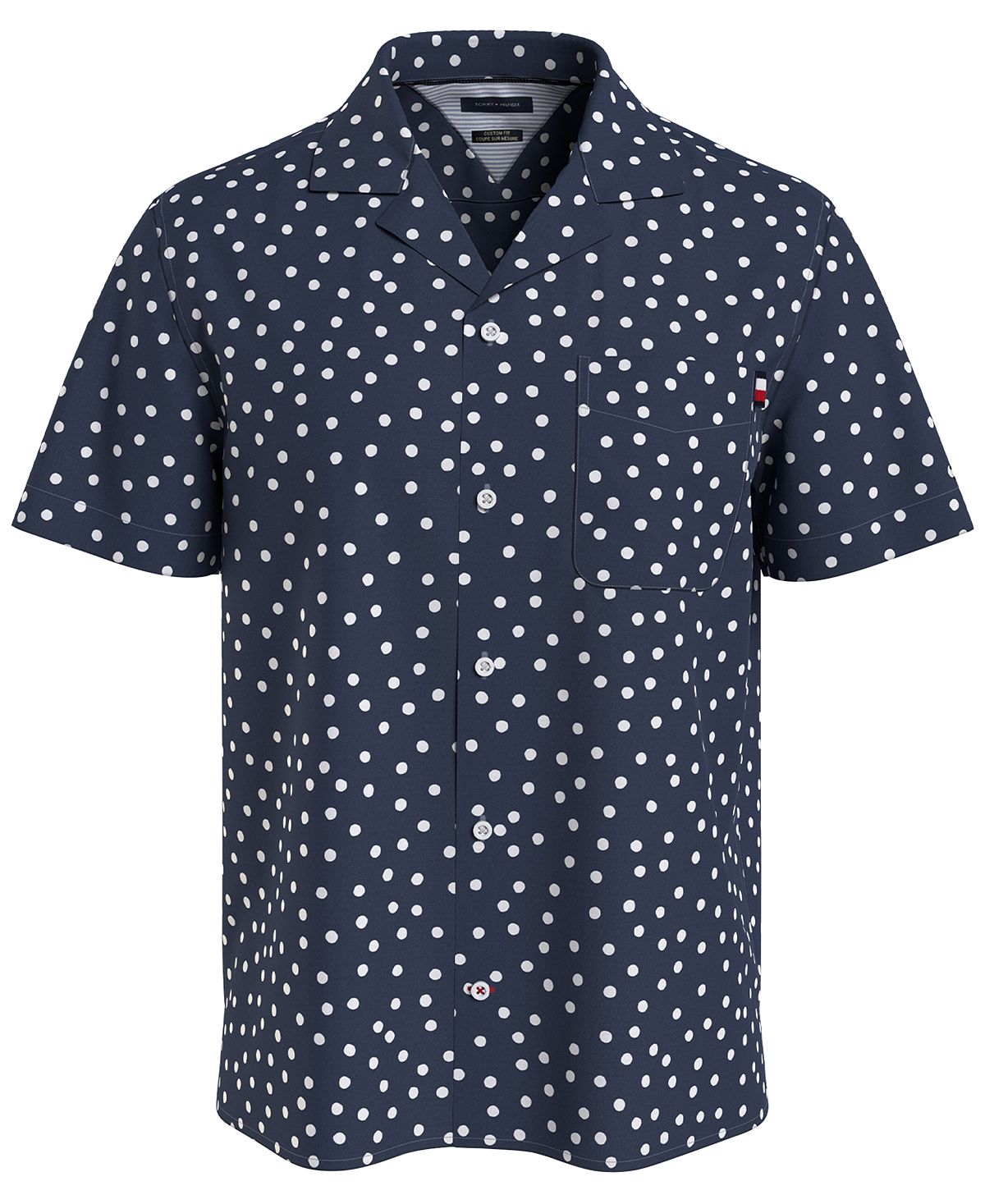 Tommy Hilfiger Chambray Dot Print Short Sleeve Shirt Desert Sky / White