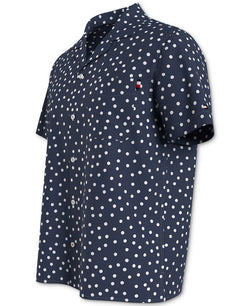 Tommy Hilfiger Chambray Dot Print Short Sleeve Shirt Desert Sky / White thumbnail 3