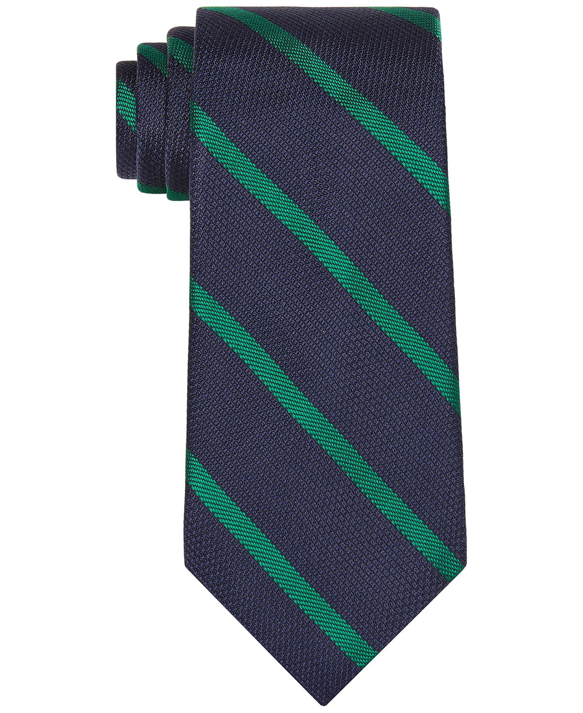 Tommy Hilfiger Classic Diagonal Striped Tie Green
