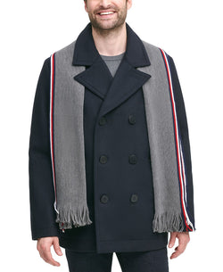 Tommy Hilfiger Classic Double-breasted Peacoat With Detachable Scarf Navy thumbnail 1