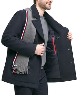 Tommy Hilfiger Classic Double-breasted Peacoat With Detachable Scarf Navy thumbnail 3