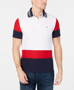 Tommy Hilfiger Classic Fit Bryant Colorblocked Polo Bright White / Apple Red thumbnail 1