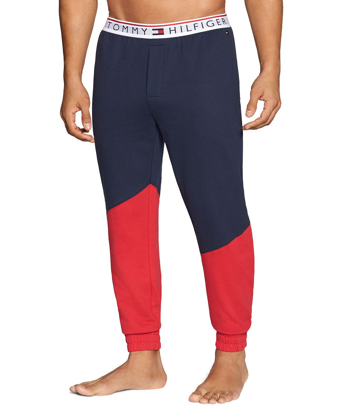 Tommy Hilfiger Colorblock Lounge Jogger Pants in Dark Red