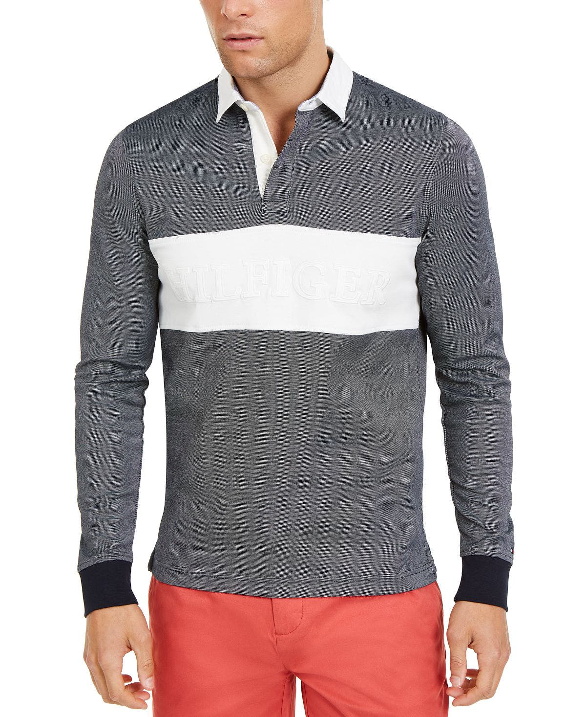 Tommy Hilfiger Colorblocked Long-sleeve Polo Sky Captain Blue / Snow White