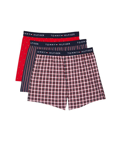 Tommy Hilfiger Cotton Classics Woven Boxer 3-Pack Red
