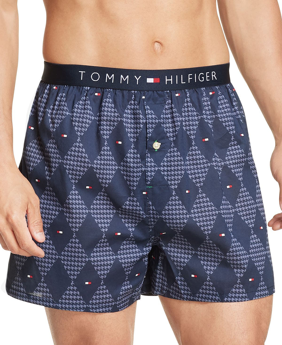 Tommy Hilfiger Cotton Poplin Printed Boxers Stone Dust