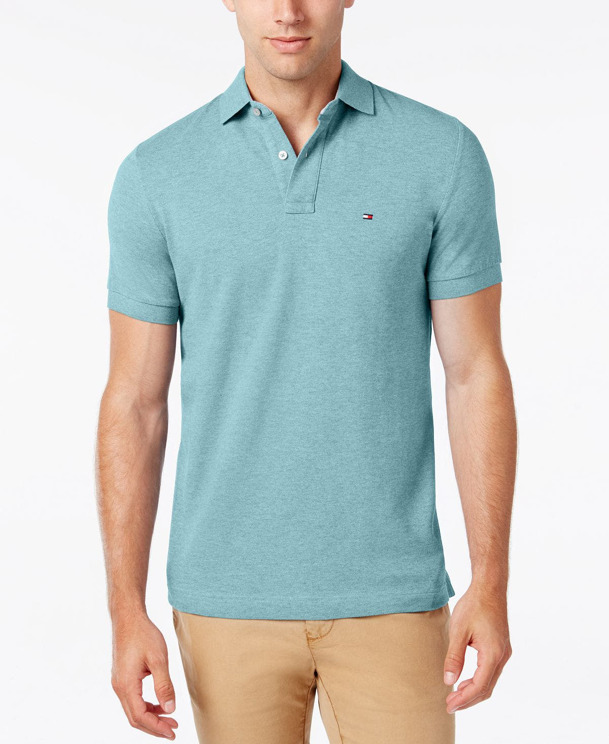 Tommy Hilfiger Custom Fit Ivy Polo Limpet Shell Heather Blue