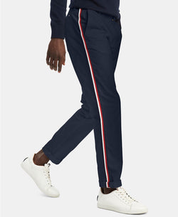 Tommy Hilfiger Custom Fit Stretch Signature Stripe Chinos in Navy Blaze thumbnail 1