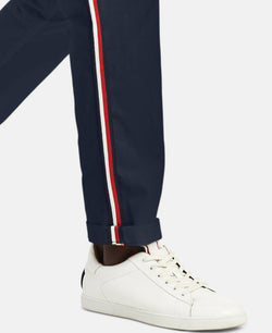 Tommy Hilfiger Custom Fit Stretch Signature Stripe Chinos in Navy Blaze thumbnail 3