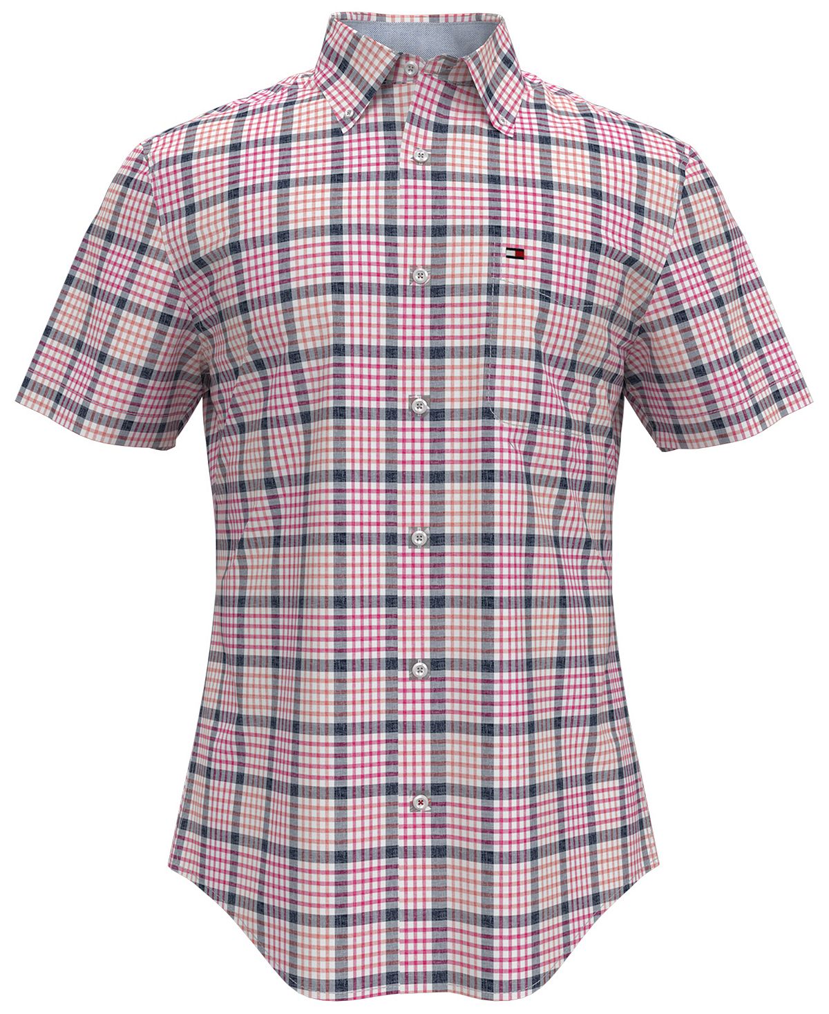 Tommy Hilfiger Custom-fit Fenton Textured Plaid Shirt Bright Jewel